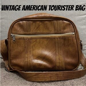 Vintage American Tourister Carryon Shoulder Strap Bag-EUC-Brown
